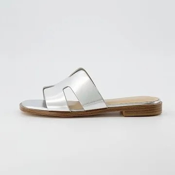 Shop CUSHIONAIRE Women's Voyage Slide Sandals in Silver 9.5