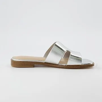 Shop CUSHIONAIRE Women's Voyage Slide Sandals in Silver 9.5