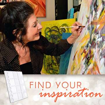 Darice, Skil Art, 13” x 10” – Plastic Oil, Watercolors & Acrylic Paints, Ideal for Mixing and Separating Colors, For all Skills Levels (97789), 20-Well Palette, White