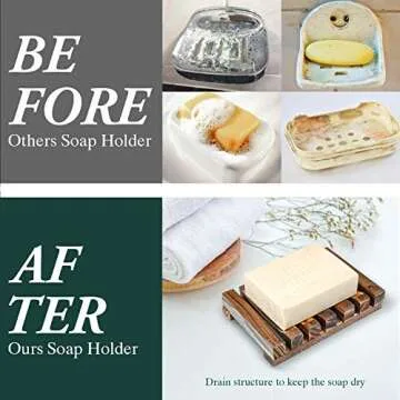 WATSABRO Handmade Pine Soap Dish Set for All Ages