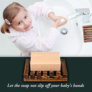 WATSABRO Handmade Pine Soap Dish Set for All Ages