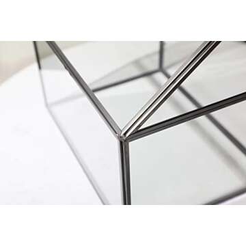 Purzest Large Glass Geometric Terrarium Container Tabletop Large Close House Shape Box Planter for Succulent Plant Moss Fern with Swing Lid Black Decor 12 x 9 x 10 inches, No Plants Included