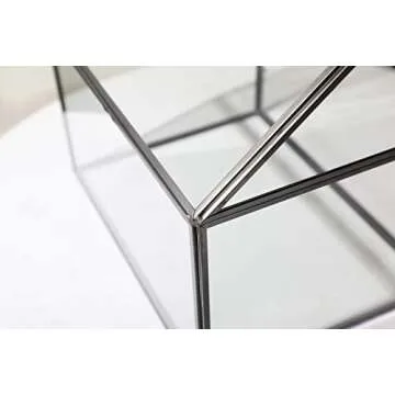 Purzest Large Glass Geometric Terrarium Container Tabletop Large Close House Shape Box Planter for Succulent Plant Moss Fern with Swing Lid Black Decor 12 x 9 x 10 inches, No Plants Included