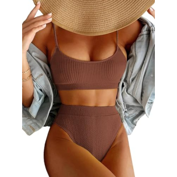 Lilosy High Waisted Tummy Control Bikini Set - Stylish Swimwear