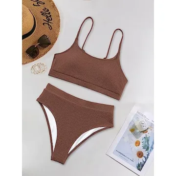 Lilosy High Waisted Tummy Control Bikini Set - Stylish Swimwear
