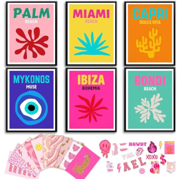 97 Decor Preppy Room Decor Aesthetic for Teen Girls - Cute Preppy Posters for Bedroom, Preppy Wall A...