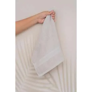 Quick-Dry, Soft & High Absorbent Washcloths Towels 13"x13" Cotton Turkish Towel Set of 4 | Daily Use 100% Cotton Towels for Bathroom, Gym & More | Bathroom Towels Set (4 Pcs Ice Silver)