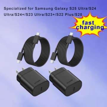 USB C Charger, Fast Charging Block, Type-C Power Adapter. The Mobile Phone Charger is Suitable for S...