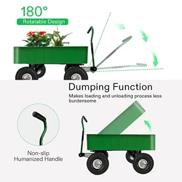 VIVOSUN Heavy-Duty Garden Dump Cart with 600-Pound Capacity