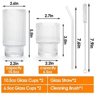 Swetwiny Ribbed Origami Glass Set Perfect Gift Choice