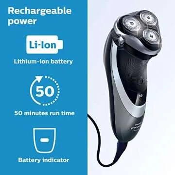 Philips Norelco AT830/41 Shaver 4500, Rechargeable Wet/Dry Electric Shaver, with Pop-up Trimmer & Cleaning Brush, Frustration Free Packaging