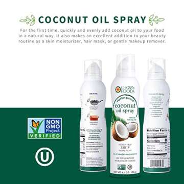 Chosen Foods Coconut Oil Spray - Non-GMO, Propellant-Free