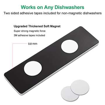 Lissaberg Dishwasher Magnet Clean Dirty Sign, Upgrade Strong Magnet Slide Indicator, Easy to Read, Non-Scratch Water Resistant,Kitchen Organization, Leaf Black