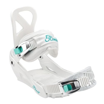 Layla Women’s Snowboard Bindings - White/Teal, M/L (8-10) - Ultimate Control & Style