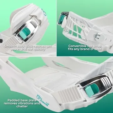 Layla Women’s Snowboard Bindings White Teal M/L 8-10