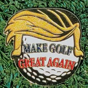 Make Golf Great Again Golf Ball Marker with USA Flag Magnetic Hat Clip - Patriotic, Fun Gold-Plated Golf Accessory for Avid Golfers