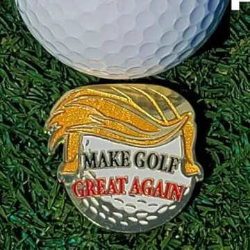 Make Golf Great Again Golf Ball Marker with USA Flag Magnetic Hat Clip - Patriotic, Fun Gold-Plated Golf Accessory for Avid Golfers