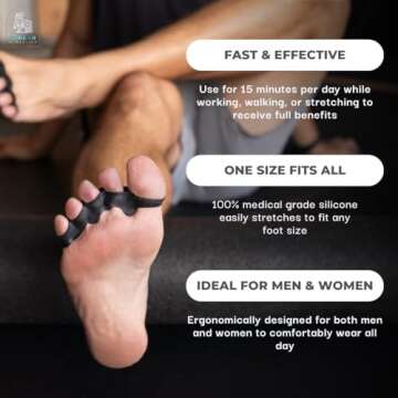 JOBEAR Toe Separators for Men & Women with Storage Bag - Toe Spacers for Foot Health and Bunion Reli...
