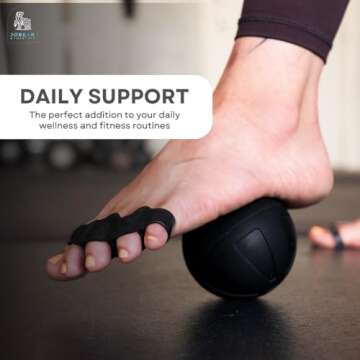 JOBEAR Toe Separators for Men & Women with Storage Bag - Toe Spacers for Foot Health and Bunion Relief - Correct Toes - Correct Foot - Bunion Pain - Plantar Fasciitis (Black)