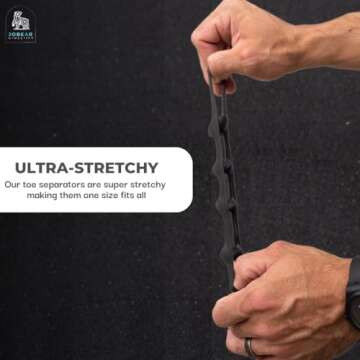 JOBEAR Toe Separators for Men & Women with Storage Bag - Toe Spacers for Foot Health and Bunion Relief - Correct Toes - Correct Foot - Bunion Pain - Plantar Fasciitis (Black)