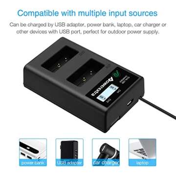 Powerextra LP-E17 Batteries and USB Charger Compatible with Canon LP-E17 Battery and Canon RP Rebel SL2 SL3 T6i T6s T7i M3 M5 M6 200D 77D 750D 760D 800D 8000D KISS X8i Camera