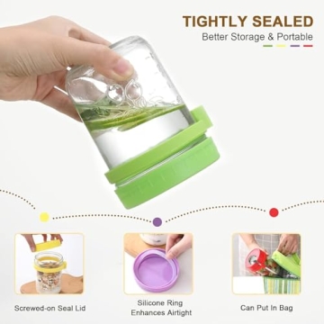 Stylish Leak-Proof 16 oz Overnight Oats Jars with Spoons Set