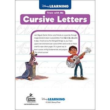 Disney Learning Coco Trace With Me Cursive Handwriting Workbook for Kids Ages 8-12, Dry Erase Upper-...