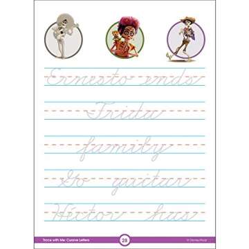 Disney Learning Coco Trace With Me Cursive Handwriting Workbook for Kids Ages 8-12, Dry Erase Upper- and Lowercase Cursive Letter Tracing Wipe Clean Workbook for 2nd, 3rd, and 4th Grade
