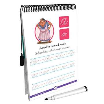 Disney Learning Coco Trace With Me Cursive Handwriting Workbook for Kids Ages 8-12, Dry Erase Upper- and Lowercase Cursive Letter Tracing Wipe Clean Workbook for 2nd, 3rd, and 4th Grade
