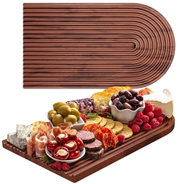 Stylish NELUMB Bamboo Cutting Board and Serving Tray