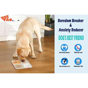 VEEVAO XL Lick mat for Large Dogs Breed, 12"×10" Food Grade Silicone Dog Lick Mat with Suction Cups, Lick Matts for Large Dogs Anxiety Reliever, Peanut Butter Lick Mat for Boredom Breaker (Grey)