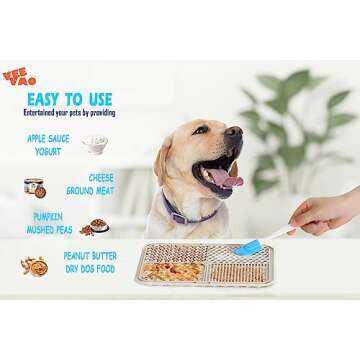 VEEVAO XL Lick mat for Large Dogs Breed, 12"×10" Food Grade Silicone Dog Lick Mat with Suction Cups, Lick Matts for Large Dogs Anxiety Reliever, Peanut Butter Lick Mat for Boredom Breaker (Grey)