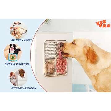 VEEVAO XL Lick mat for Large Dogs Breed, 12"×10" Food Grade Silicone Dog Lick Mat with Suction Cups, Lick Matts for Large Dogs Anxiety Reliever, Peanut Butter Lick Mat for Boredom Breaker (Grey)
