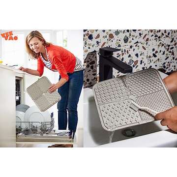 VEEVAO XL Lick mat for Large Dogs Breed, 12"×10" Food Grade Silicone Dog Lick Mat with Suction Cups, Lick Matts for Large Dogs Anxiety Reliever, Peanut Butter Lick Mat for Boredom Breaker (Grey)