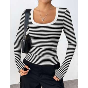 Trendy Zeagoo Fall Long Sleeve Top - Fashionable Ribbed Tee