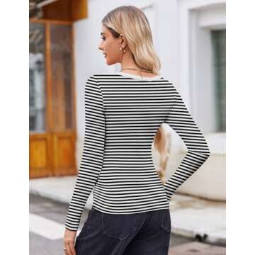 Stylish Zeagoo Fall Tops for Women - Long Sleeve Ribbed Tee