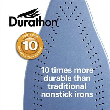 Hamilton Beach Steam Iron & Vertical Steamer for Clothes with Scratch-Resistant Durathon Soleplate, ...