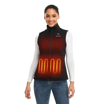 ORORO Women's Heated Fleece Vest - Lightweight Warmth (Black, XS)