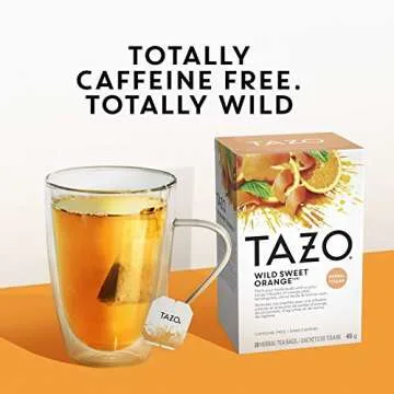 TAZO Tea Bags, Wild Sweet Orange Unsweetened Herbal Tea, Caffeine-Free, 20 Tea Bags, 6 Count