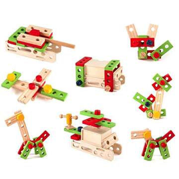 42 PCS Montessori Wooden Toys for Creative Learning and Play