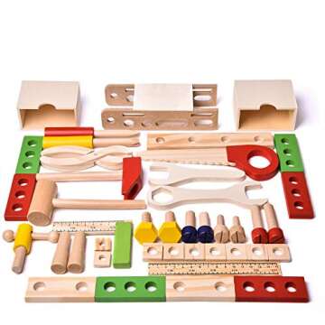 42 PCS Montessori Wooden Toys for Creative Learning and Play