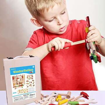 42 PCS Montessori Wooden Toys for Creative Learning and Play