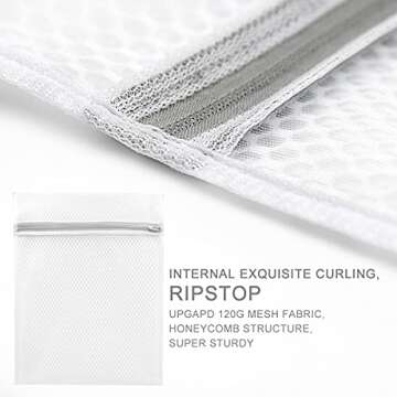 3Pcs Durable Honeycomb Mesh Laundry Bags for Delicates 1 Large 16 x 20 Inches, 1 Medium 12 x 16 Inches, 1 Small 9 x 12 Inches (Honeycomb Mesh)