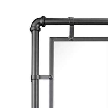 Stonebriar Industrial Black Metal Wall Mirror for Home