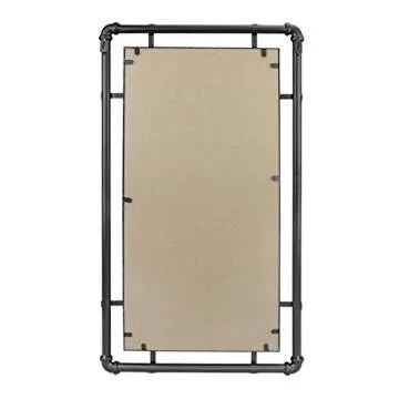 Stonebriar Industrial Black Metal Wall Mirror for Home