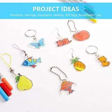Shrinky Art Kit - 166 Pcs with Keychain Accessories for Fun Crafts