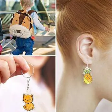 Shrinky Art Kit - 166 Pcs with Keychain Accessories for Fun Crafts