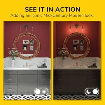 Inlight 23" Black Gold 3-Light Vanity with Glass Shades