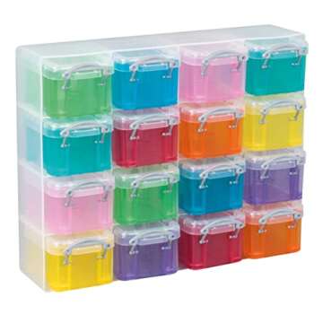 Really Useful Box 16x0.14 Litre Plastic Storage Box Organiser Clear & Assorted