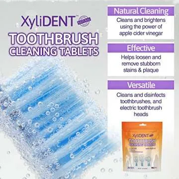 XyliDENT Toothbrush Cleaning Tablets, Dental Cleaner for Manual Toothbrushes and Electric Toothbrush...